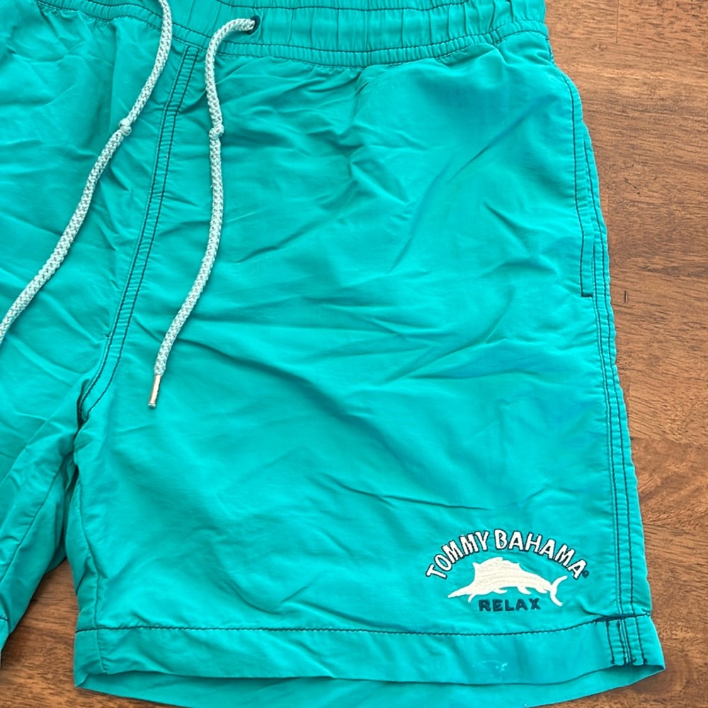 Tommy Bahama swim shorts men’s medium. Small blem pictured